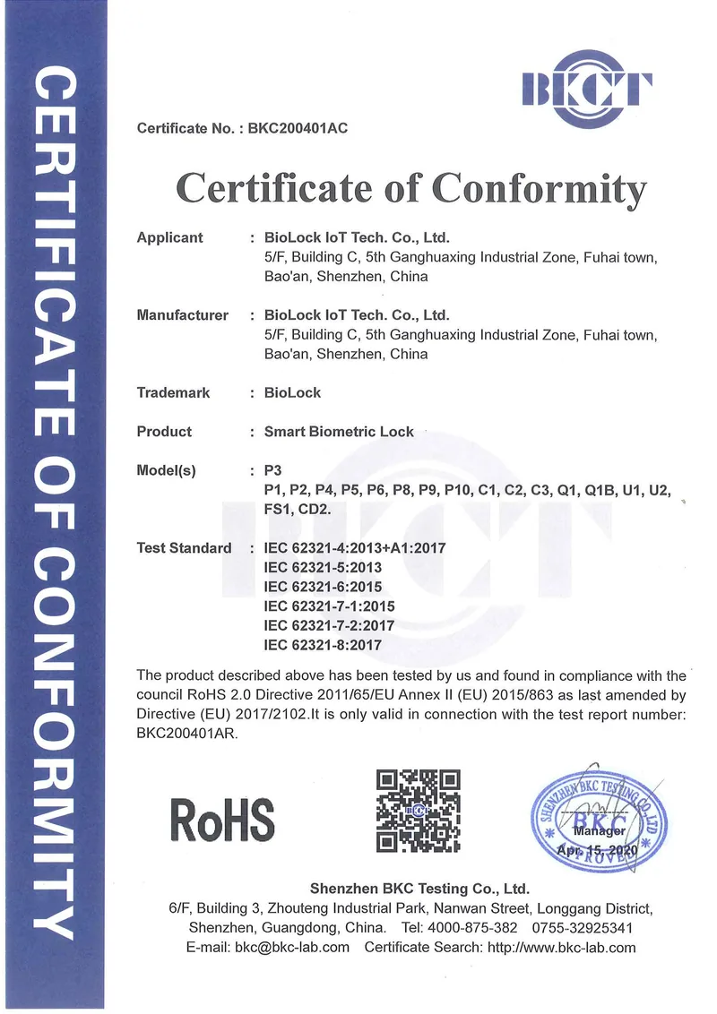 RoHS product certification